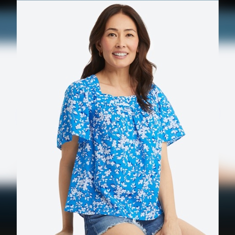 NWT DRAPER JAMES - Maren Top in Bluebell Shadow Floral size 1x